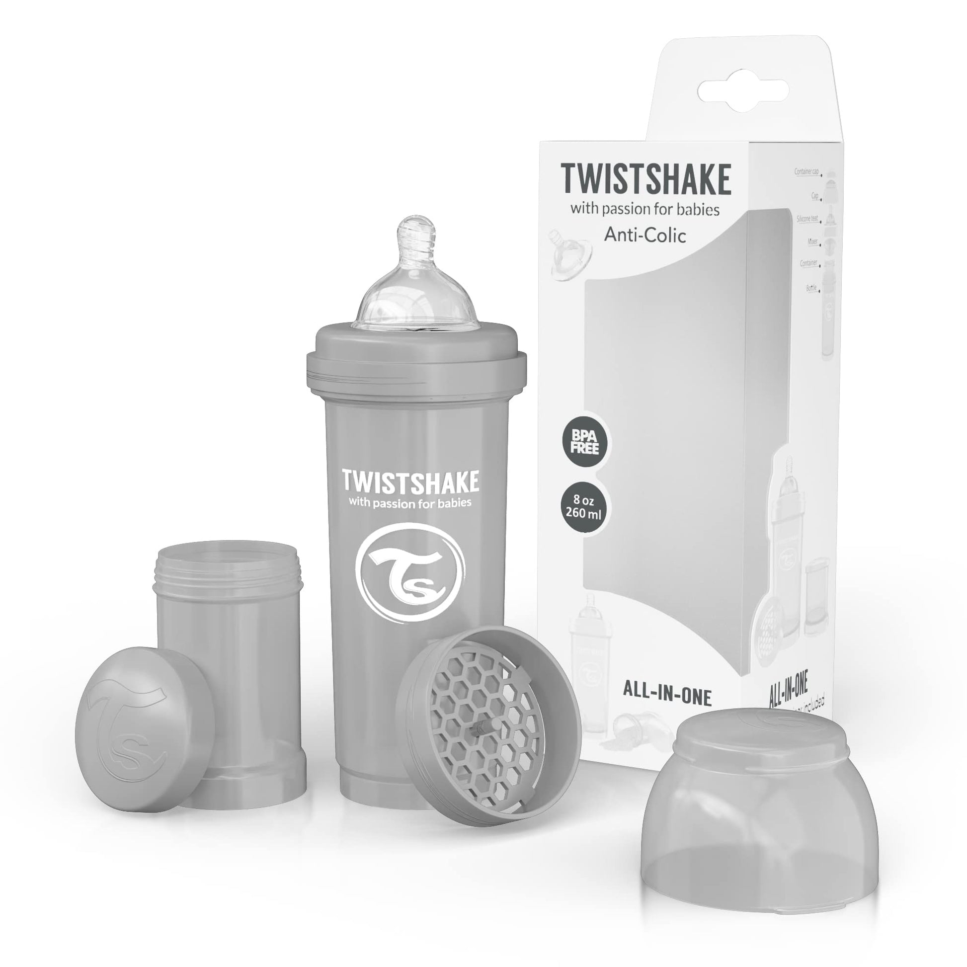 Twistshake Anti-Colic 260Ml/8Oz Pastel Grey