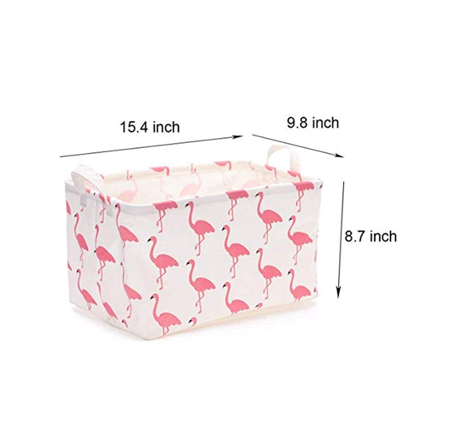 Flamingo Rectangular Storage Basket, Collapsible Storage Basket, Waterproof Coated Storage Box With Handle. Used To Organize Chi
