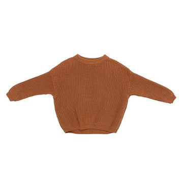 Afunbaby Baby Girl Boy Knit Sweater Blouse Pullover Sweatshirt Warm Crewneck Long Sleeve Tops For Infant Toddler (2-3T,A-Brown)