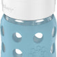 Lifefactory 8-Ounce Wide Neck Glass Baby Bottle With Protective Silicone Sleeve And Pivot Straw Cap, Denim (Lg2241Wde4)