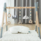 Avrsol Wooden Baby Play Gym Foldable Baby Play Gym Frame Activity Gym Hanging Bar With 5 Gym Baby Toys Natural Gift For Newborn