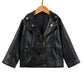 Gliglittr Toddler Baby Boy Girl Motorcycle Faux Leather Jackets Coat Winter Outwear For 1-6Y (Black, 3-4T(Size 100)