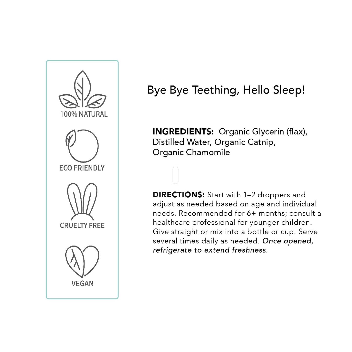 Balm Baby Natural & Organic Baby Teething & Calming Tincture - Calms, Soothes Gums And Discomfort - Vegan - Glass Bottle With Gl