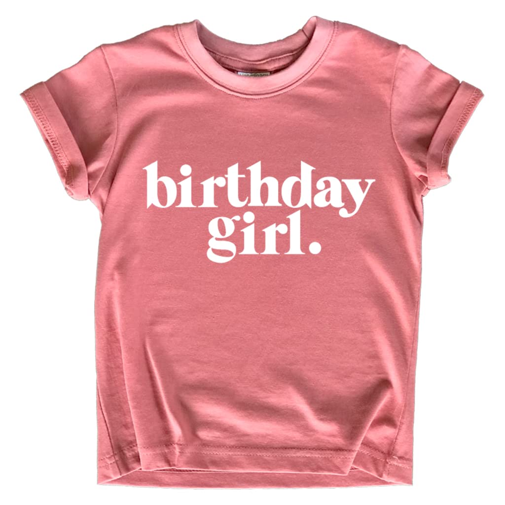 Birthday Girl Shirt Outfit Year Old Kids For Toddler 1St 2Nd 3Rd 4Th 5Th 6Th 7Th (Mauve, 5 Years)