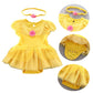 Fmyfwy Newborn Baby Girls Belle Princess Costume Halloween Christmas Birthday Romper Tutu Dress W/Headband 90