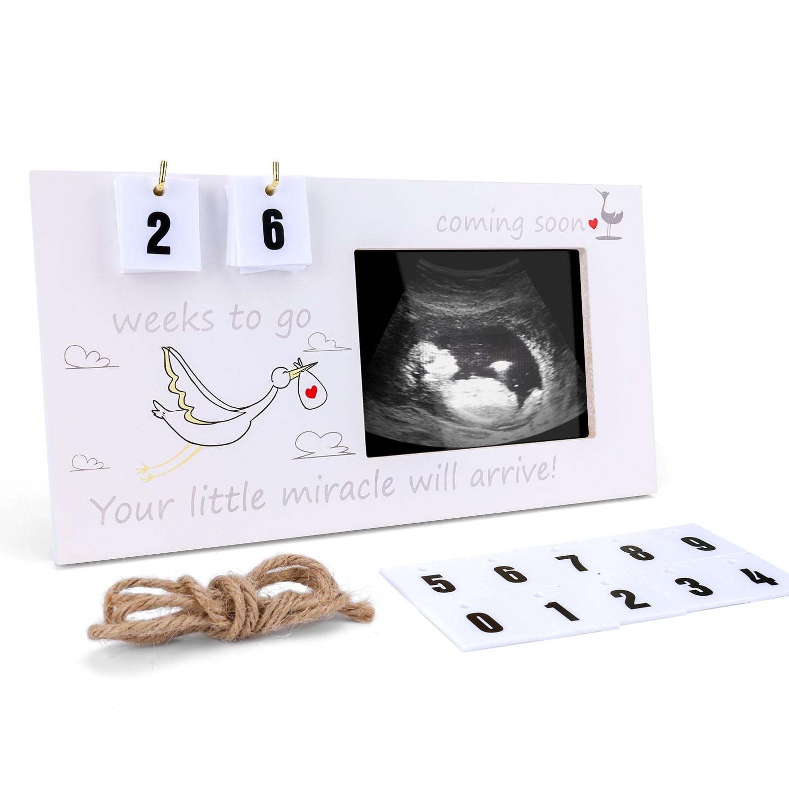 4  3 Baby Sonogram Picture Frame - Perfect for Pregnancy Ultrasound Photos, Pregnancy Announcement Gift for Expecting Parents, C