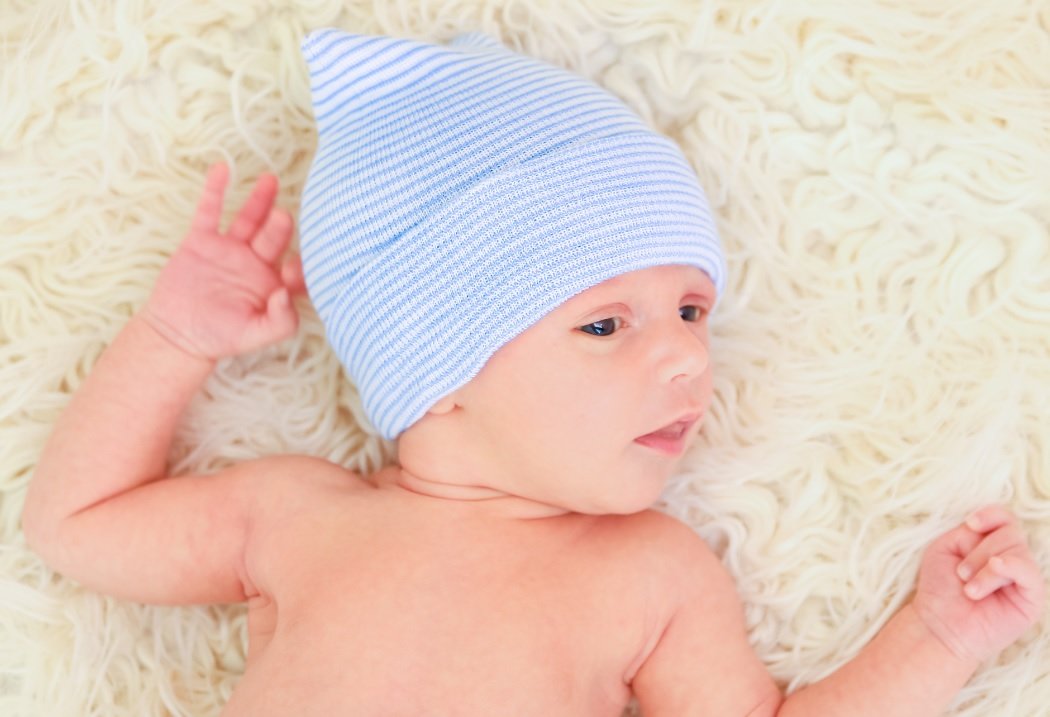 Nurses Choice 5 Piece Hospital Hat & Mitten Set For Newborn Baby (Boy)