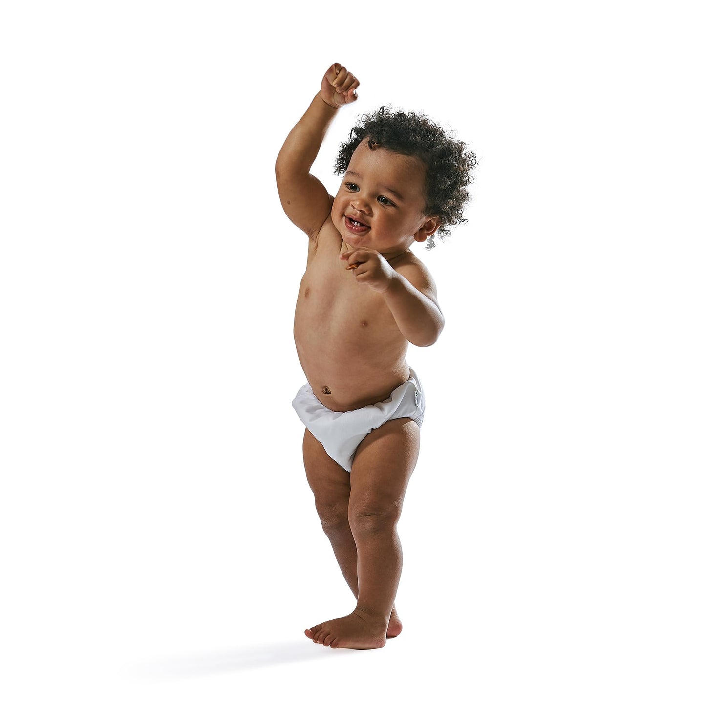 Green Sprouts Unisex Baby Pull-Up Reusable Absorbent Swim Diaper, White, 3-6 Months