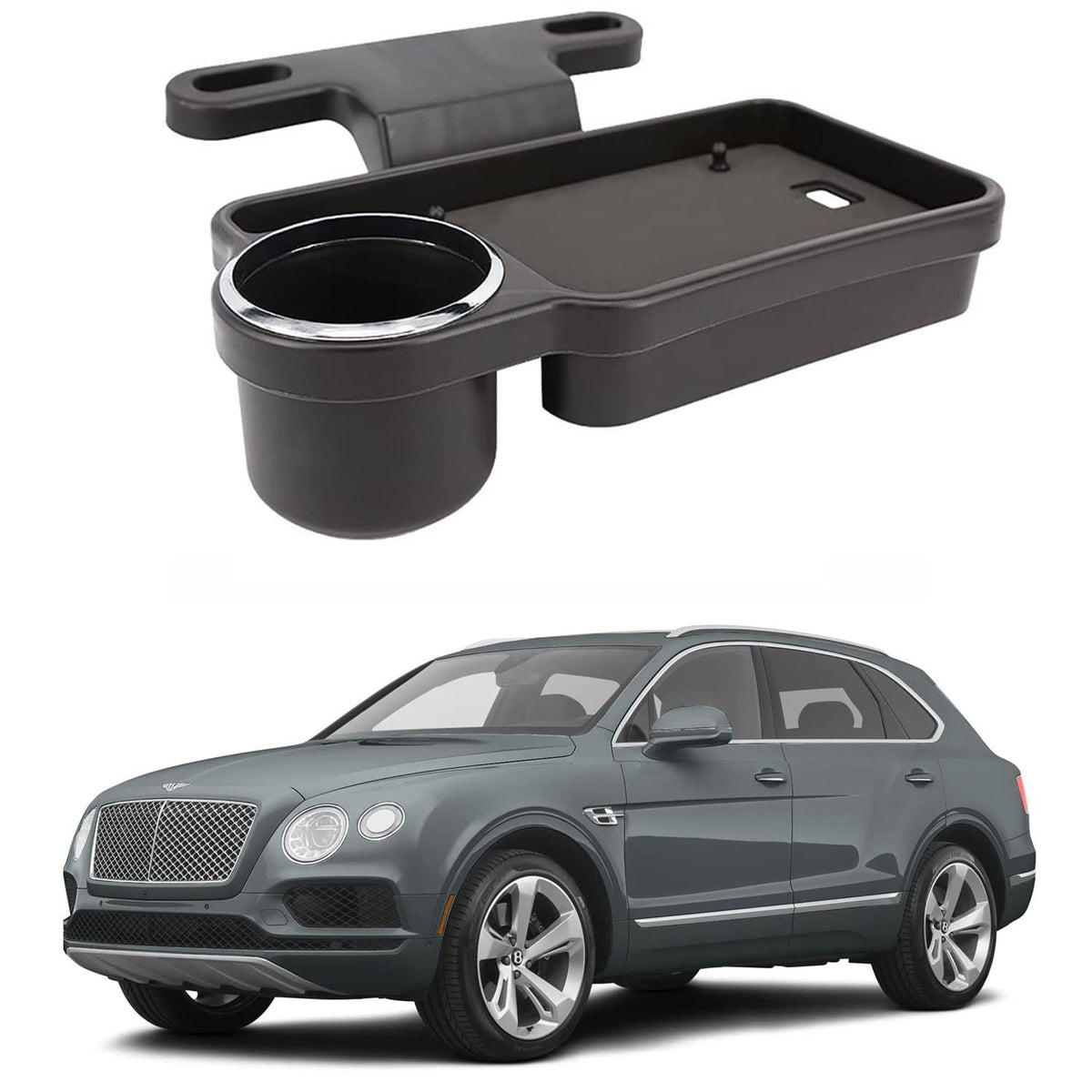 Oshotto (FT04) Foldable Car Auto Headrest Rear Back Seat Table Drink Food Cup Tray Holder Compatible with Bentley Bentayga  Bl