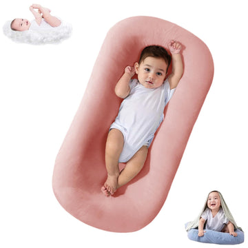 DAOLUAN Baby Lounger Bionic Organic Lounger Soft Breathable Baby Lounger for Newborn Infant Babies 0-18 Months (Coral Pink, OneS