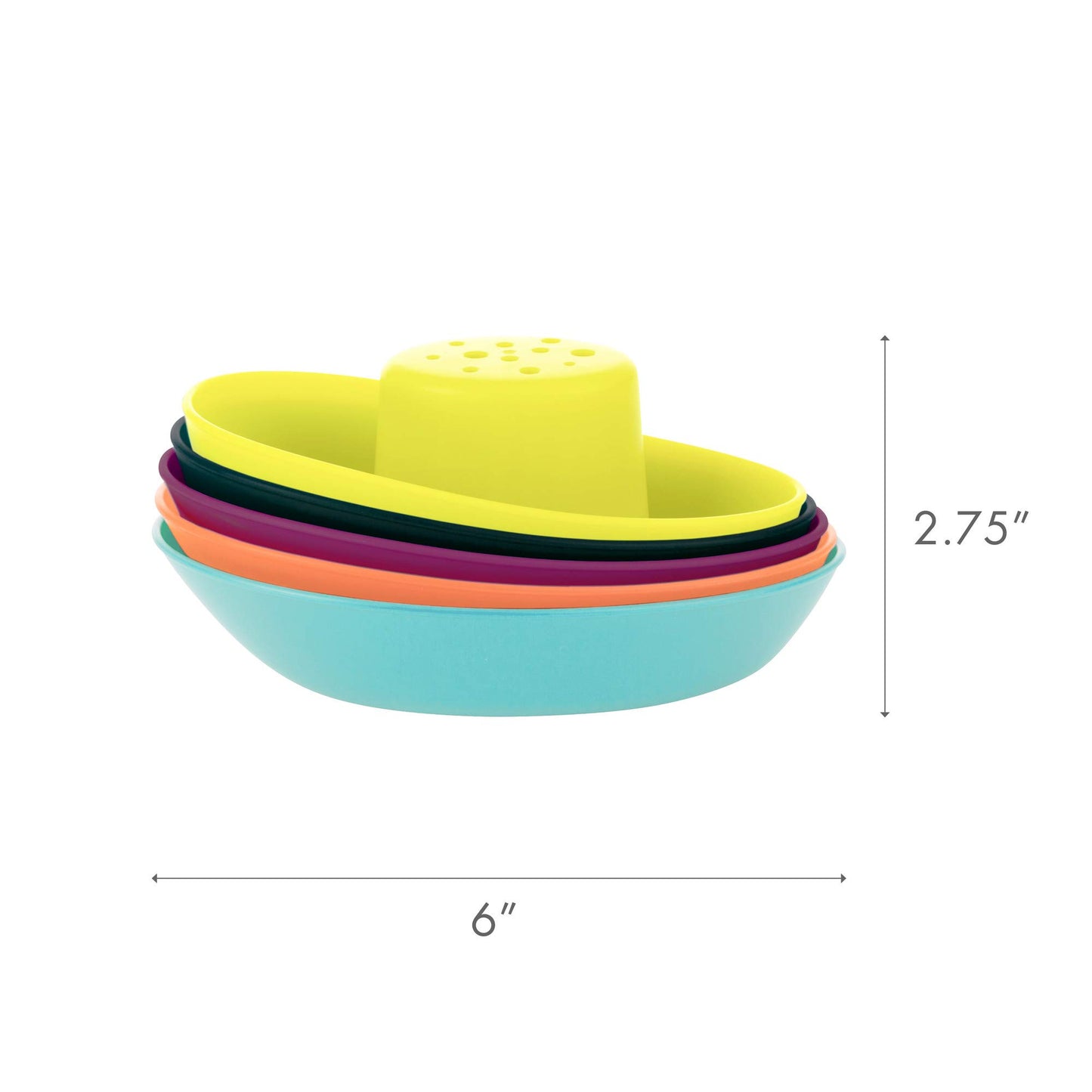 Boon Fleet Toy Boat Baby Bath Toys - Stacking Boat Toy Set for Bath Time Fun - Toddler and Baby Stacking Bathtub Toys With Drain