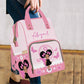 Artsadd Custom Name Diaper Bags Multifunction Backpack, Pink Stripe Love Travel Back Pack Customized Large Capacity Mommy Nappy