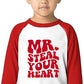 Toddler Boys Valentine'S Day Shirt Mr Valentines Sunglasses Graphic Cotton Outfit Casual 3/4 Raglan Sleeve Tee Tops (2-3T, Red5)