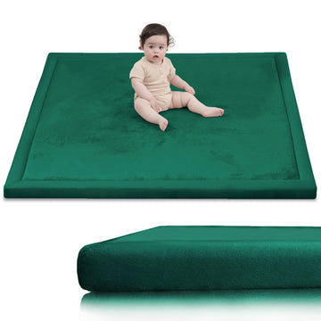 Huloo Sleep Baby Play Mat for Floor,1.3 Thick Elasti-Foam 50x50 Playpen Mats for Toddlers Infant Kids,Water-Repellent Soft Coral