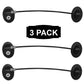 3 Pack Refrigerator Door Locks with 6 keys, File Drawer Lock, Freezer Door Lock and Child Safety Cabinet Lock by REZIPO Black