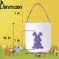 2Pack Easter Bunny Basket Bags For Kids, Canvas Cute Easter Bucket Bags With Glitter Rabbit For Kids Easter Eggs Hunting Party D