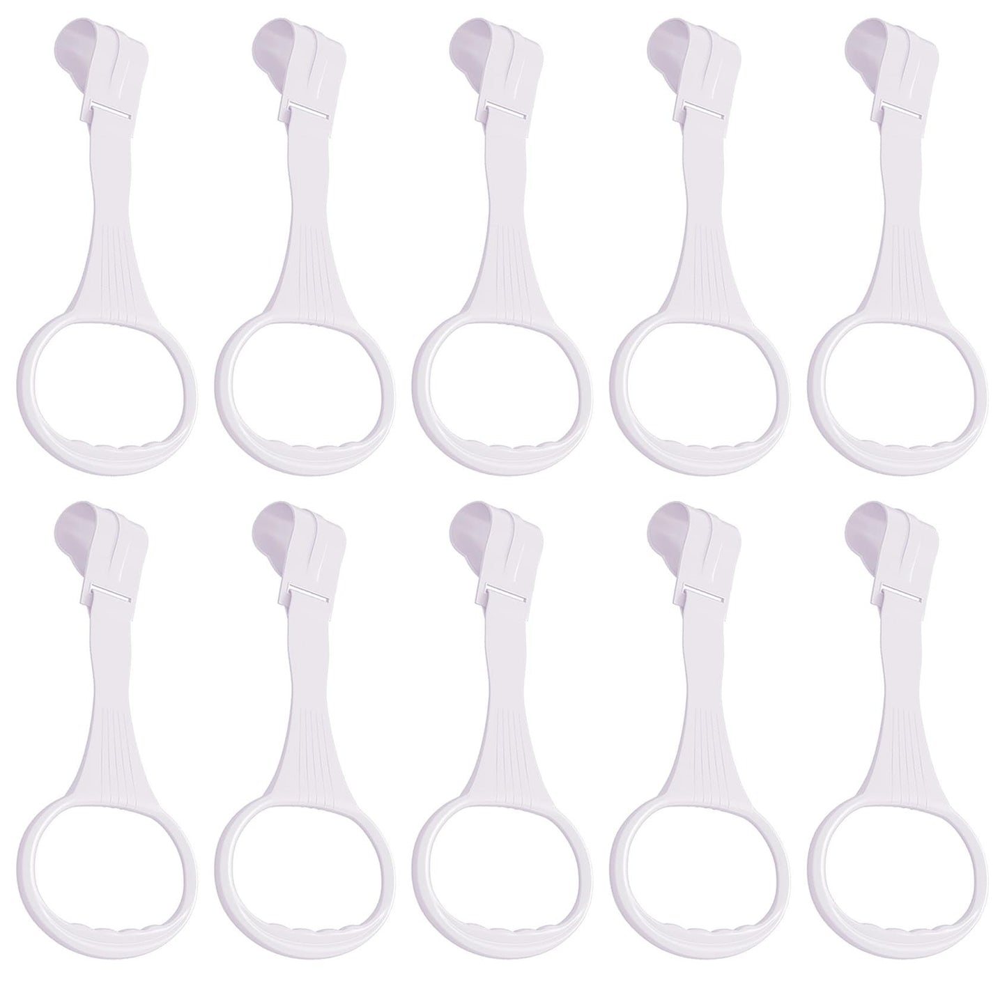 Yyaaloa 10Pcs White Baby Pull-Up Rings For Toddlers (3.5X7.5Inch)
