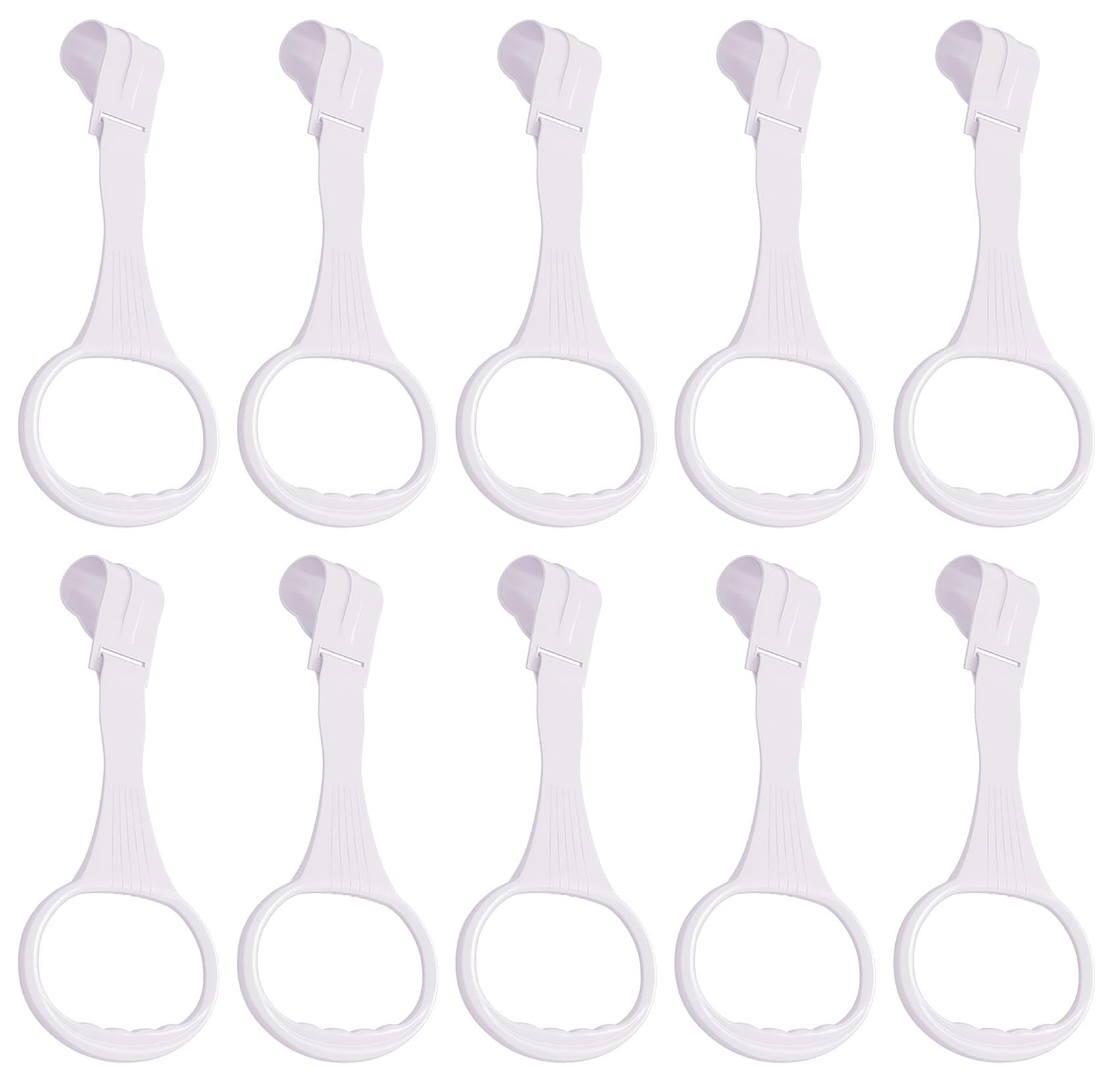 Yyaaloa 10Pcs White Baby Pull-Up Rings For Toddlers (3.5X7.5Inch)