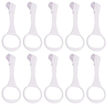 Yyaaloa 10Pcs White Baby Pull-Up Rings For Toddlers (3.5X7.5Inch)