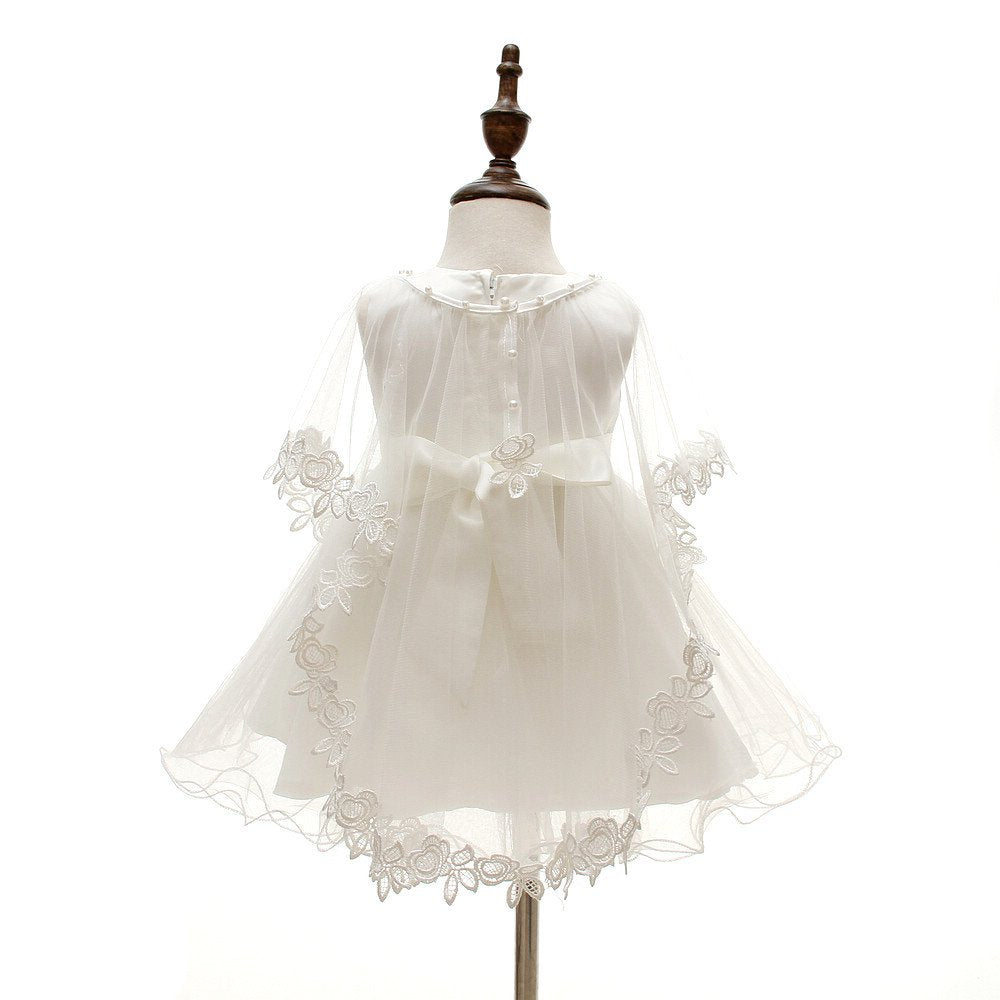 3Pcs Set Baby Girl Dress Christening Baptism Gowns Formal Dress (3 Months)