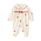Baby Blank Long Sleeve Cute Romper Cartoon Cotton Play Outfits For 9-12 Month Baby Girls Strawberry