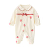 Footed One Piece Romper For Boys Girls Lightweight Cotton Lined Jumpsuit For 3-6 Month Infant Strawberry