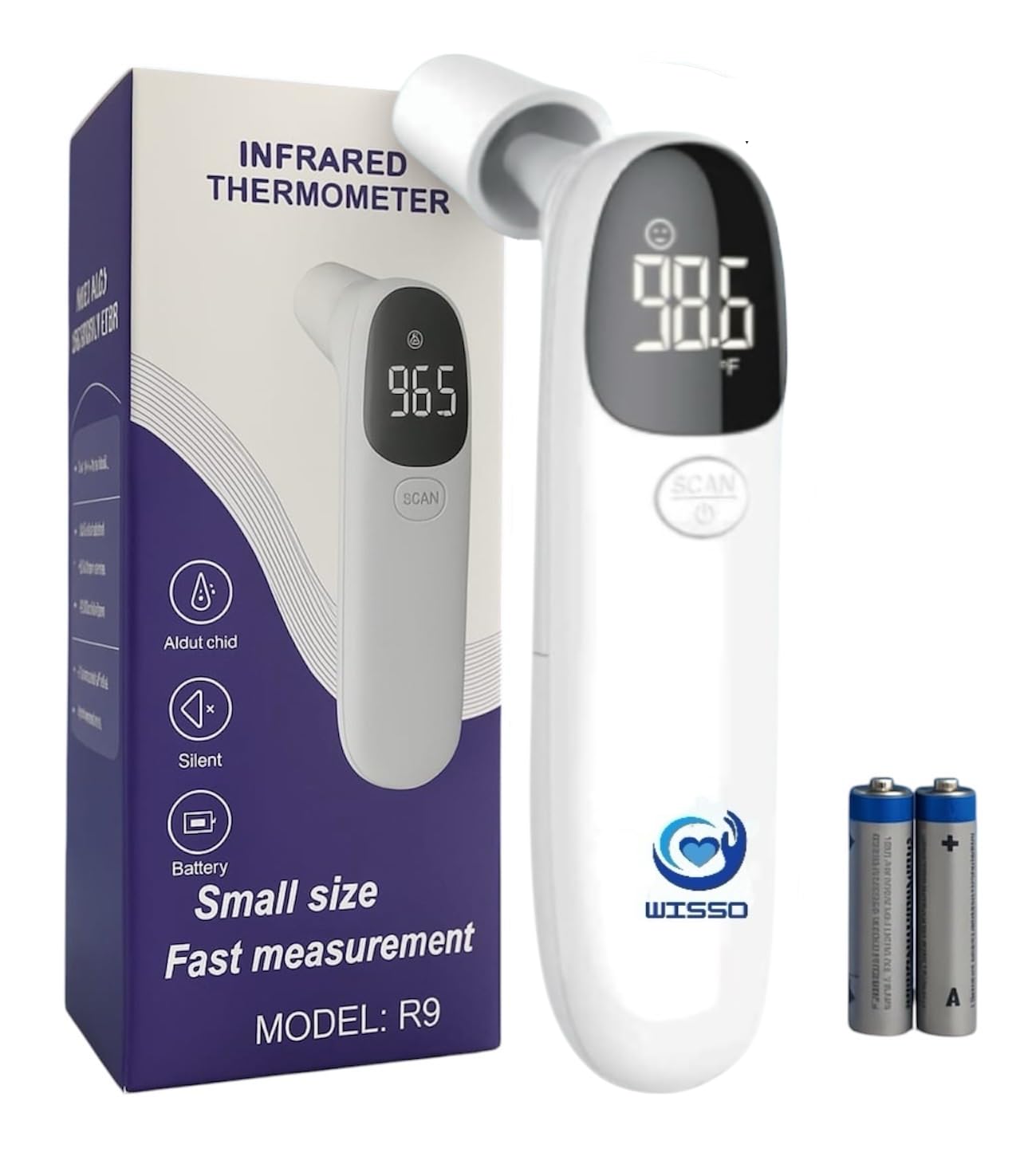 No-Touch Forehead Thermometer For Adults, Kids, Babies - Fsa Hsa Eligible, Infrared Digital Ear Thermometer | Fast, Accurate, Si