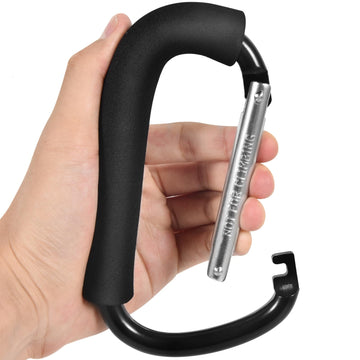 WSSROGY Stroller Hooks 6.3 Large Heavy Duty Carabiner Clips with Foam Handle Mommy Hook Accessories for Outdoor Hanging Diaper S