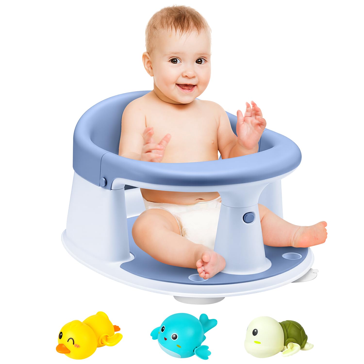 Baby Bath Seat, 2025 New Upgraded Infant/Toddler Sit Up Bathtub Seat for 6-12-24 Months, Great Shower Gifts for Newborn and New 