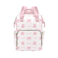 Workvalor Personalized Pink Bow Diaper Bag Backpack with Name - Custom Baby Travel Tote for Mom or Dad, Nursing Bag for Girls, S
