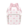 Workvalor Personalized Pink Bow Diaper Bag Backpack with Name - Custom Baby Travel Tote for Mom or Dad, Nursing Bag for Girls, S