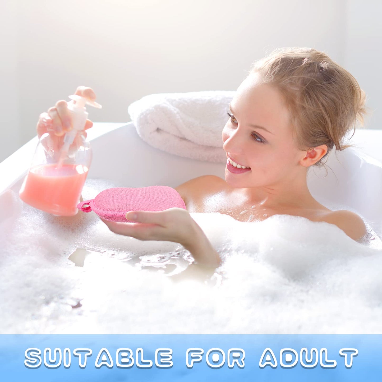 4 Pieces Baby Bath Sponge Cotton Baby Sponge Soft And Absorbent Sponge For Kids Babies Men Women (Red, Purple, Green, Blue)