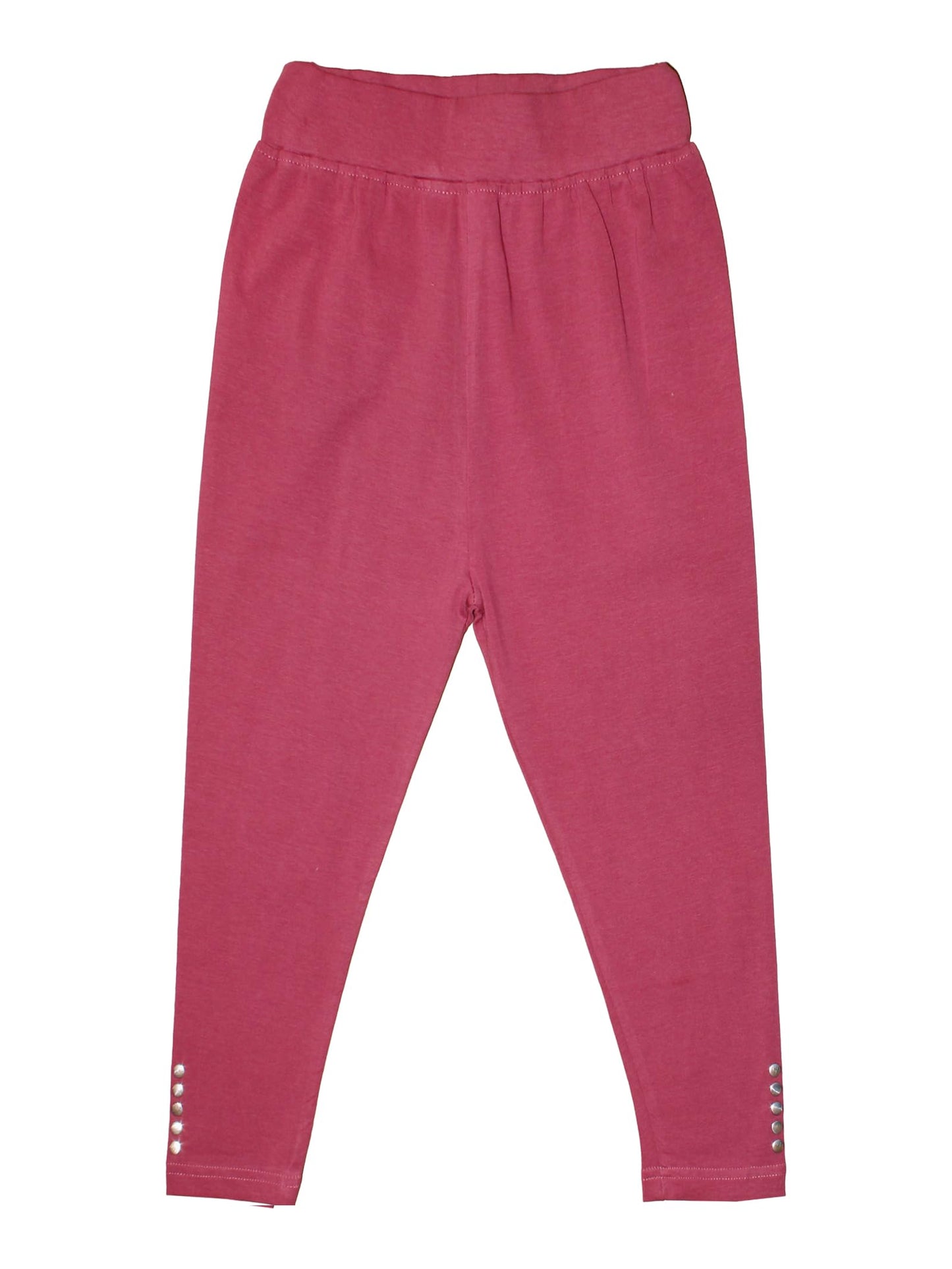 KiddoPanti Girls Solid Capri Legging with Stud, Burgundy, 34Y
