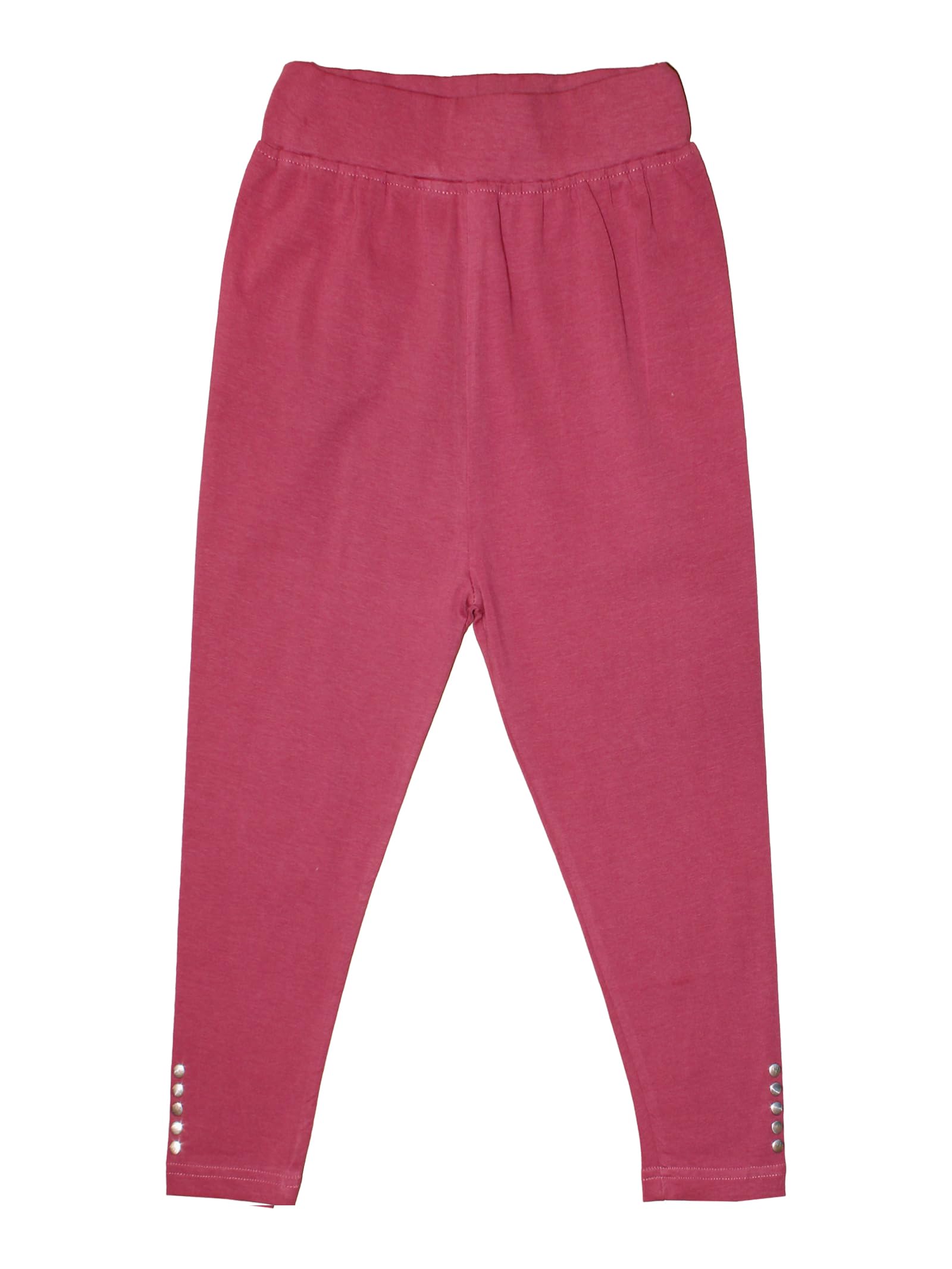 KiddoPanti Girls Solid Capri Legging with Stud, Burgundy, 34Y