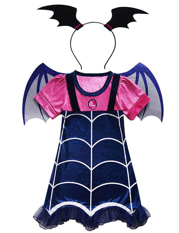 Gjdamfd Vampirina Costume Dress Up Clothes With Headband For Little Girls 6-7 Years