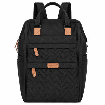 Wyntru Baby Diaper Bag Backpack for Mothers Travel | Waterproof Quilted Maternity Bag with Insulated Bottle Pockets, Large Capac