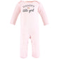 Hudson Baby Unisex Baby Cotton Coveralls, Girl-Daddy Pink Navy, 0-3 Months
