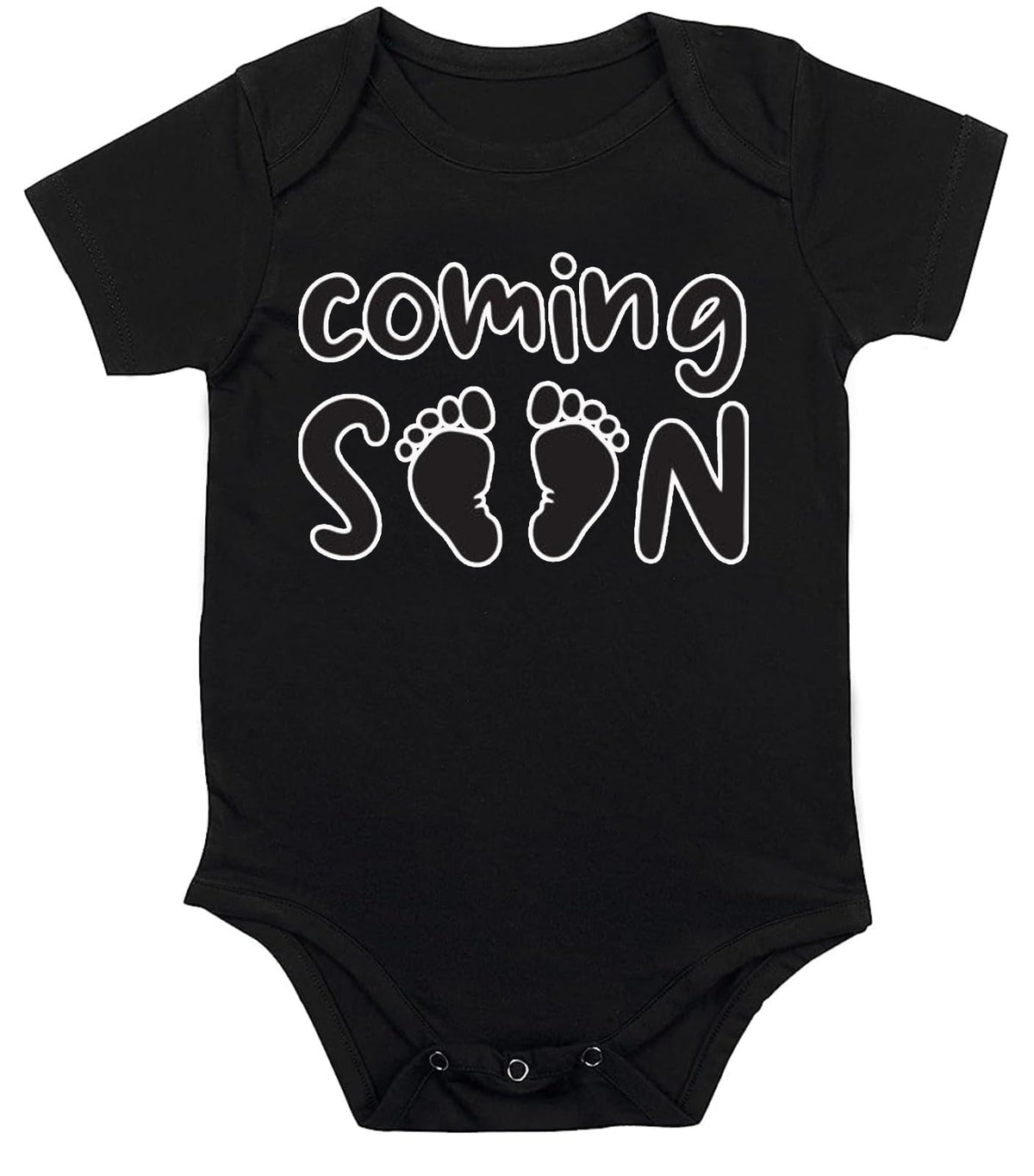 American Apple Welcome Printed New Born Baby Bodysuit Half Sleeve Envelope Neck Jumpsuit Onesie Coming Soon Cotton Blend Cute Ou