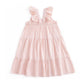Curipeer Baby Girl Cotton Linen Dress With Smocking Casual Infant Dress Sleeveless Pink 4 Years