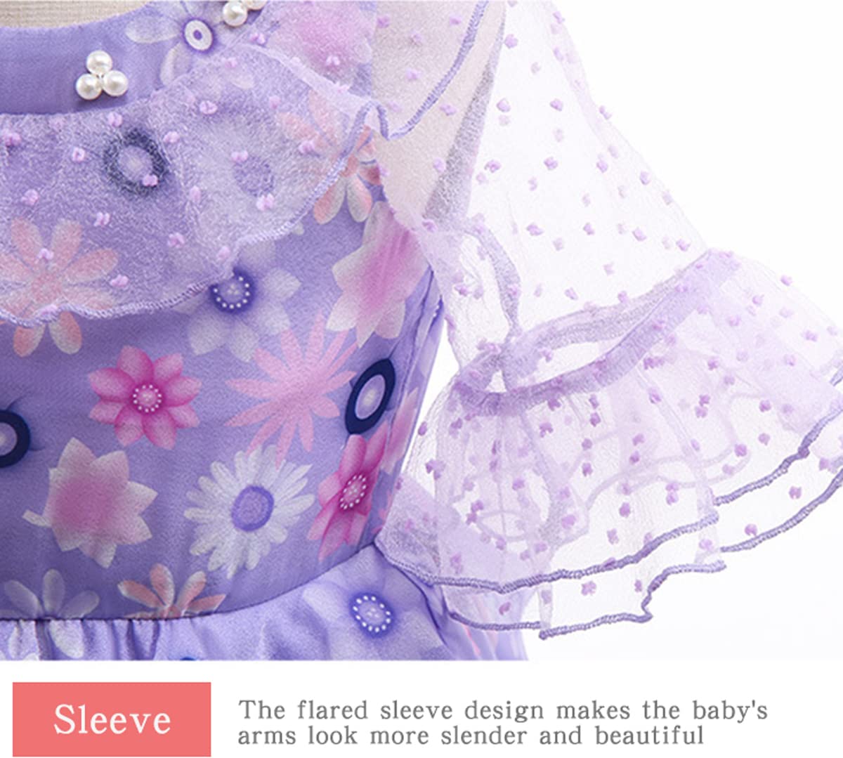 Lzh Encanto Mirabel Costume Dress For Girls Cosplay Isabela Madrigal Princess Halloween Dress Up With Flower Headwear