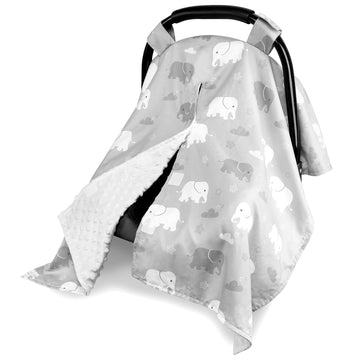 Tanofar Car Seat Cover Baby, Carseat Covers Baby Boy Girl, Peekaboo Opening Infant Car Seat Cover For Winter, Warm & Cozy, Grey