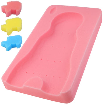 Kecuco Baby Bath Cushion, Baby Bath Sponge For Bathing Infant Bath Mat Newborn Bath Baby Essentials - Excellent Foam Odor Free (