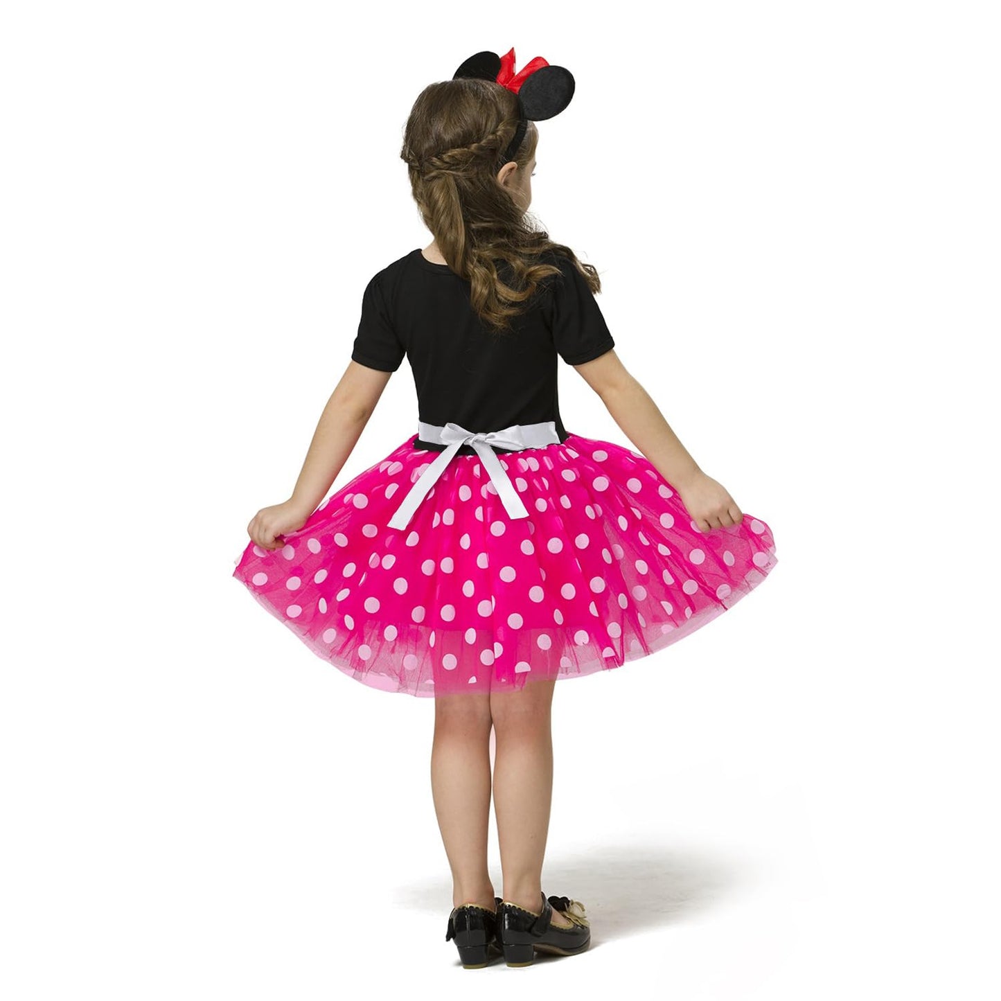 Nileafes Girls Princess Mini Mouse Costume Toddler,Little Kid Birthday Party Fancy Dress Up (5-6 Years,Rose)