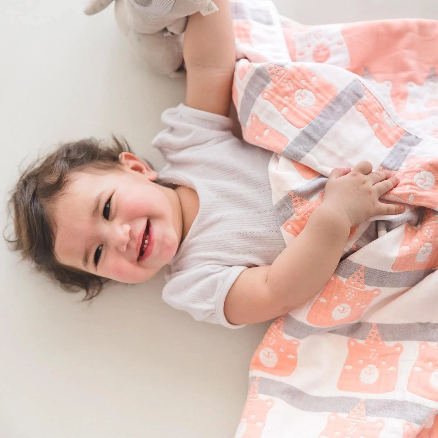 Tidy Sleep Baby Blankets 6 Layer Wraper 100% Cotton Stroller Cover Receiving Blankets, Pink (100 Cm X 90 Cm), Breathable