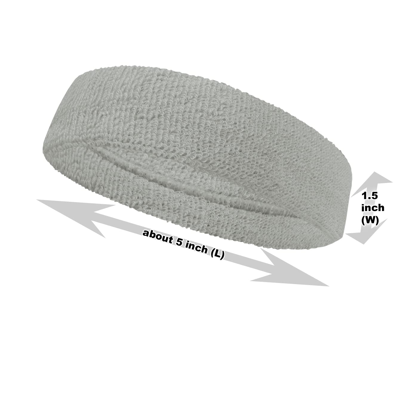 Couver Baby Infant Light Gray Terry Solid Color Headband/Terry Cloth Head Band - 4 Pieces