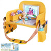 MENZOKE Kids Travel Tray for Toddler Car Seat, Toddler Gift for Boy Activities with iPad Holder Stand & Storage Pockets, Road Tr
