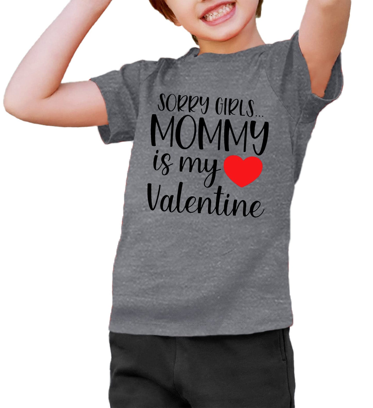 Valentine'S Day Shirts Toddler Boys Valentine T-Shirt Mommy Is My Valentine Tshirt Graphic Tee Tops Gray