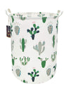 Hkec Green Cactus Laundry Basket,Baby Clothes Hamper For Nursery,Kids Toys Storage Bin,Waterproof Canvas Organizer Basket For Be