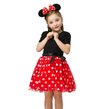 Nileafes Girls Princess Mini Mouse Costume Toddler Birthday Party Fancy Dress Up (6-12 Month,Red)