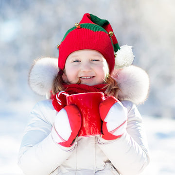 Dolkoic Christmas Elf Knitted Hat, Xmas Baby Beanie Knit Hat For Chrildrn 1 To 6 Years Old Red